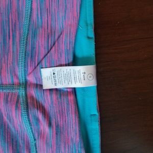 Ivivva pink and aqua leggings.